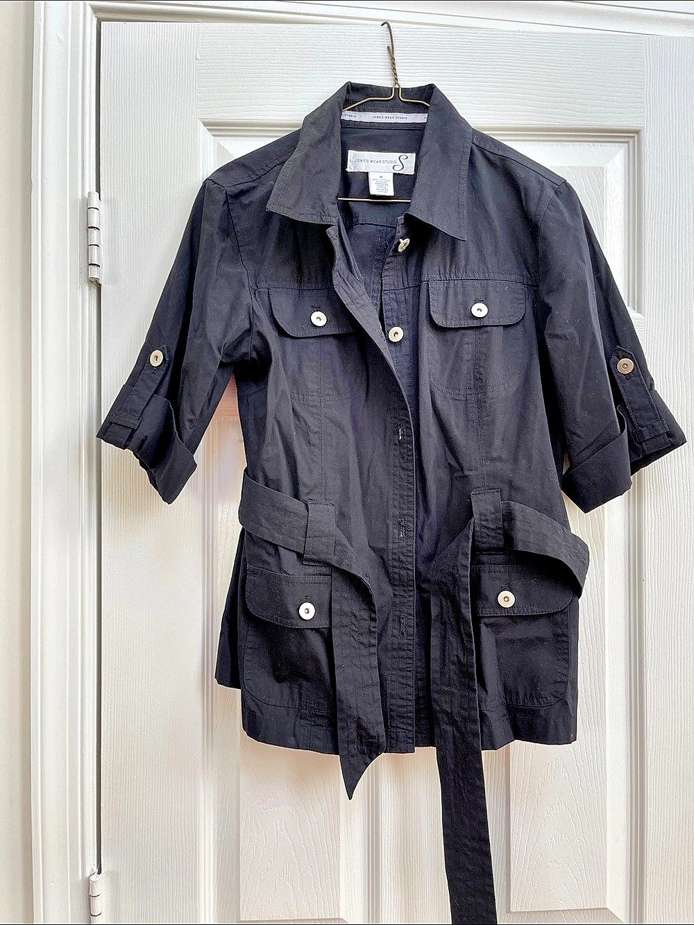 Black Utility Trench Jacket